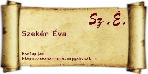 Szekér Éva névjegykártya
