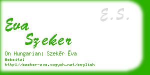 eva szeker business card
